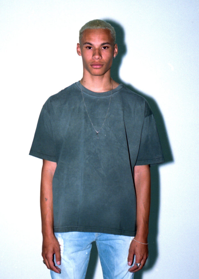 OVERSIZE CROP TEE S/S - SUN FADE ENAMEL GREEN