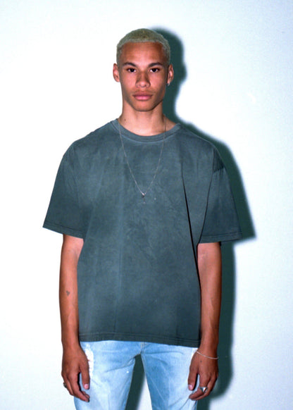 OVERSIZE CROP TEE S/S - SUN FADE ENAMEL GREEN