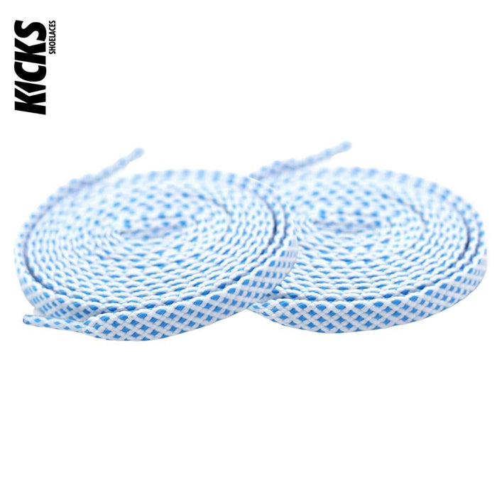 Pastel Blue Patterned Shoelaces - Kicks Shoelaces