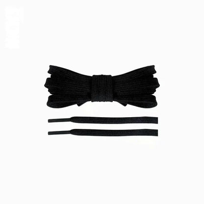 Black replacement laces for Nike Pegasus Plus running shoes by Kicks Shoelaces.