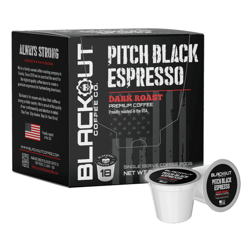 PITCH BLACK ESPRESSO COFFEE PODS 18CT