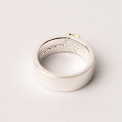 R-221 K18 Indian flower 8mm flat ring