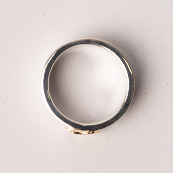 R-221 K18 Indian flower 8mm flat ring