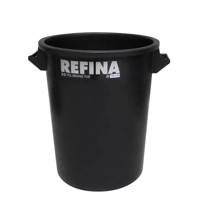 Refina X-2 Heavy-Duty Black Mixing Bucket (Single) – 35L, 50L or 75L