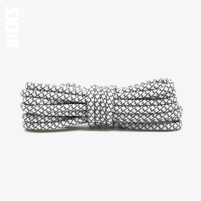 White Replacement Reflective Rope Shoe Laces for Yeezy Sneakers by Kicks Shoelaces