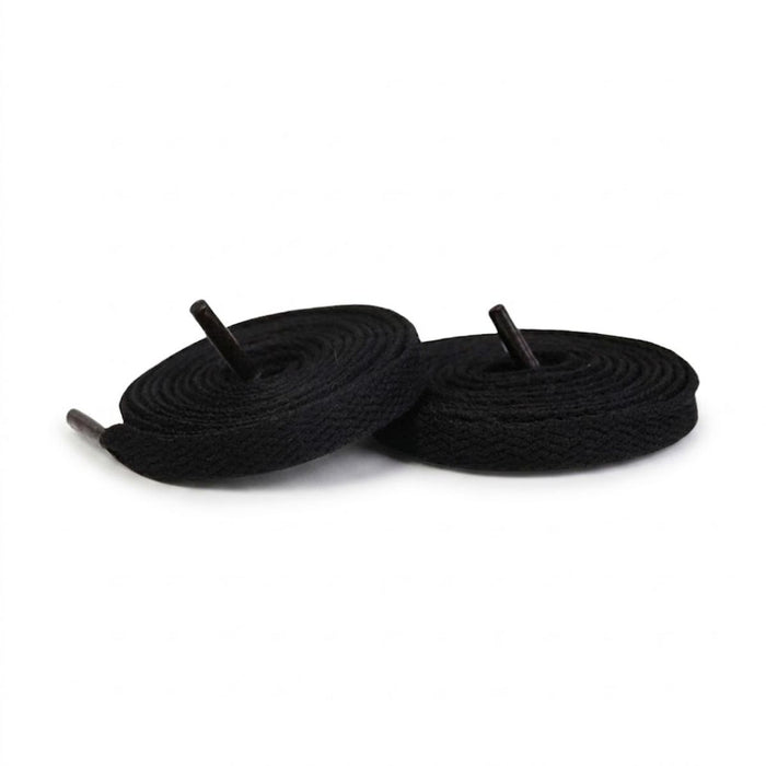 Black replacement laces for Nike Air Jordan 8 sneakers by Kicks Shoelaces