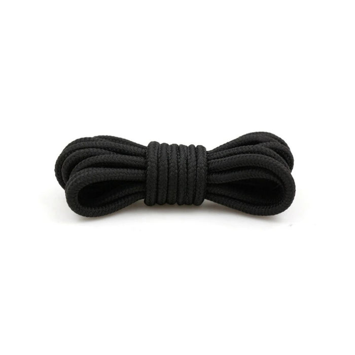 Black round replacement laces for Nike Air Jordan 9 shoes and sneakers by Kicks Shoelaces