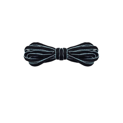 Black oval shoelaces with bluetrim for Nike P-6000 and Adidas Climacool sneakers by Kicks Shoelaces.