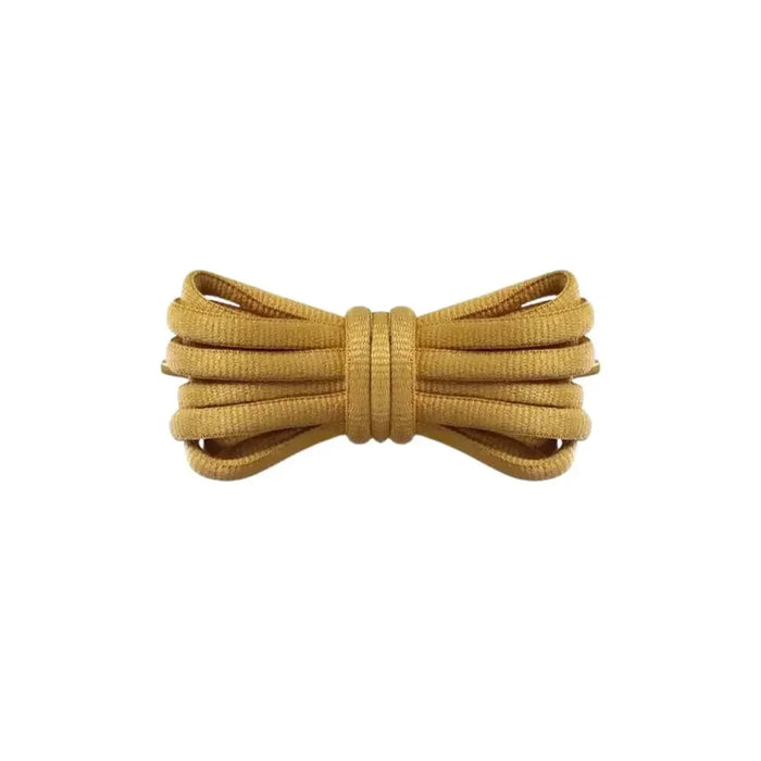 Gold replacement thick oval shoelaces shoes and sneakers