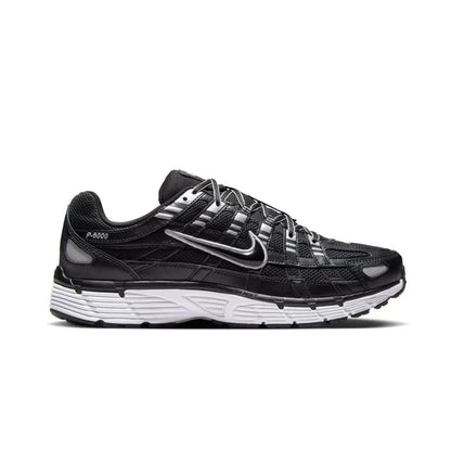 Nike P-6000 Black with black and grey replacement laces by Kicks Shoelaces