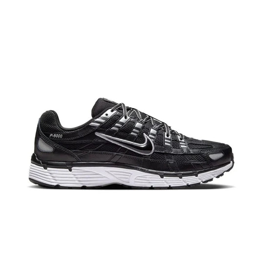 Nike P-6000 Black with black and grey replacement laces by Kicks Shoelaces