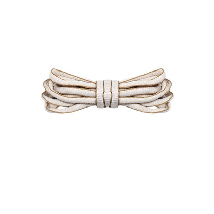 White oval laces for University Blue Nike P-6000 with beige trim by Kicks Shoelaces