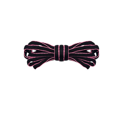 Black oval laces for University Blue Nike P-6000 with pink trim by Kicks Shoelaces