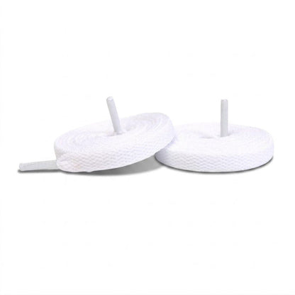 White / 100 CM / 39 IN / Flat Shoe Laces | 8mm Wide