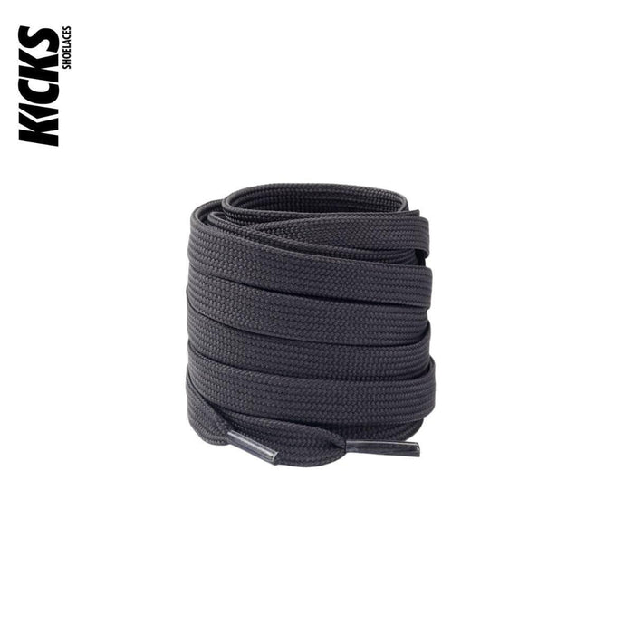 Dark Grey flat replacement laces for Nike Dunks shoes and sneakers by Kicks Shoelaces