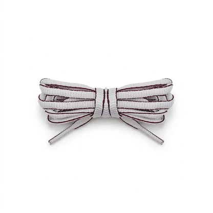 White Burgundy Trim / 120 CM / 47 IN / Oval Laces | 6mm Wide