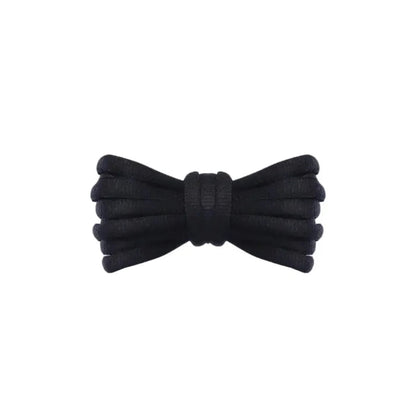 Black replacement thick oval shoelaces shoes and sneakers