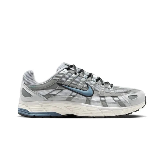 Nike P-6000 Grey with black and grey replacement laces by Kicks Shoelaces