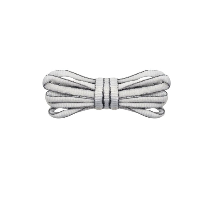 White Grey Trim / 120 CM / 47 IN / Oval Laces | 6mm Wide