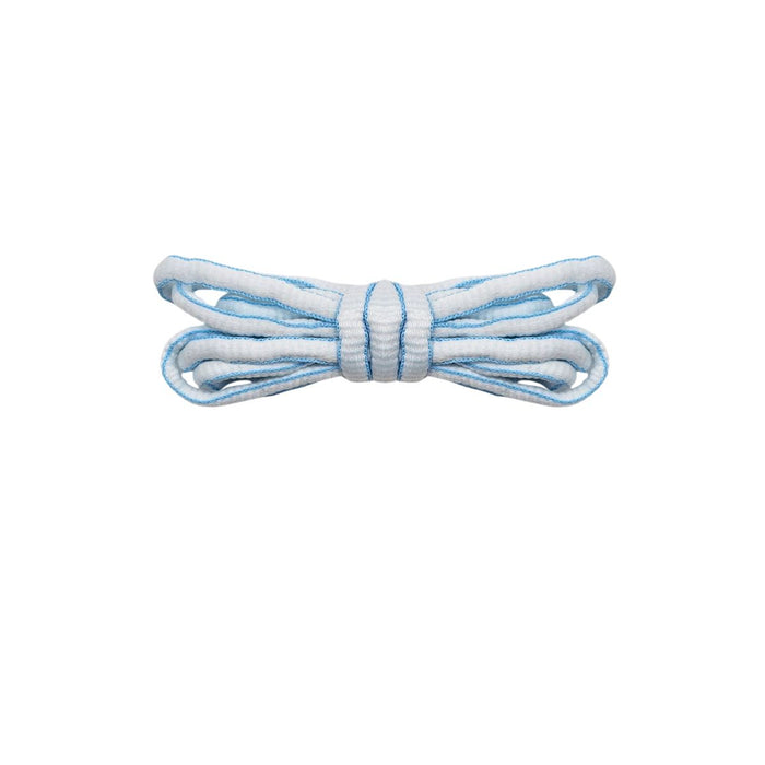 White Blue Trim / 120 CM / 47 IN / Oval Laces | 6mm Wide