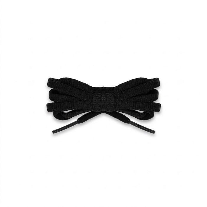 Black replacement shoelaces for Hoka Rincon 4 running shoes, lightweight laces designed for speed and comfort by Kicks Shoelaces.