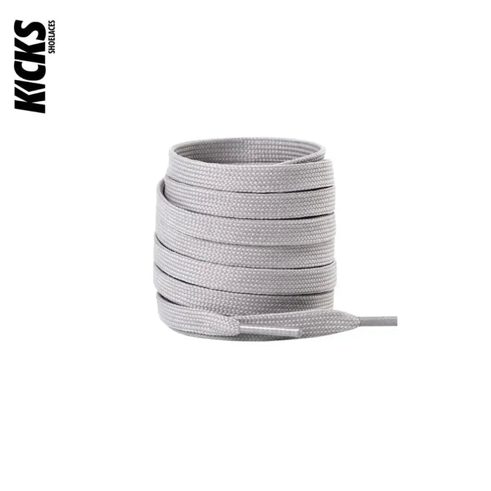 Light Grey / 100 CM / 39 IN / Flat Laces | 9mm Wide