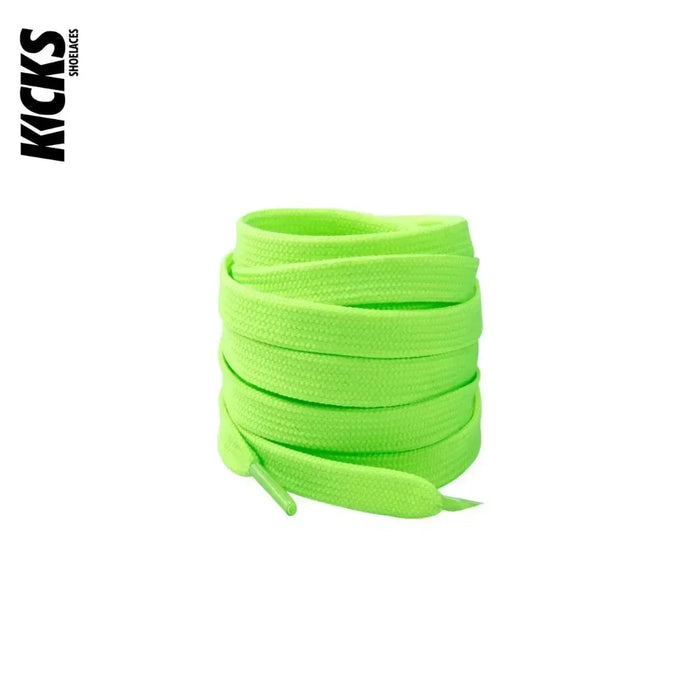 Green / 100 CM / 39 IN / Flat Laces | 9mm Wide