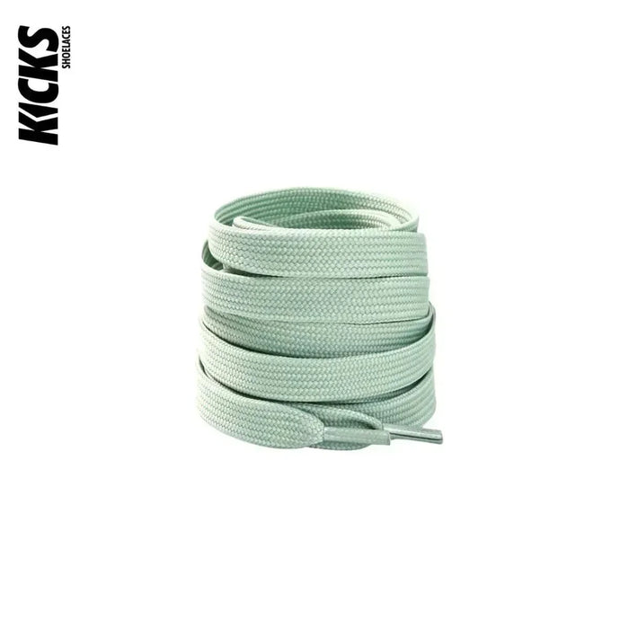 Pastle Green / 100 CM / 39 IN / Flat Laces | 9mm Wide
