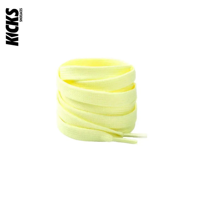 Light Yellow / 100 CM / 39 IN / Flat Laces | 9mm Wide