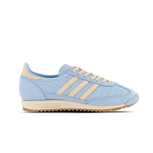 Light Blue Adidas SL 72 OG shoes with beige replacement laces by Kicks Shoelaces