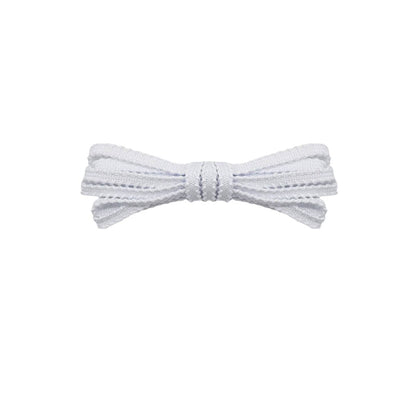 White sawtooth laces for Asics Metaspeed Ray running shoes by Kicks Shoelaces
