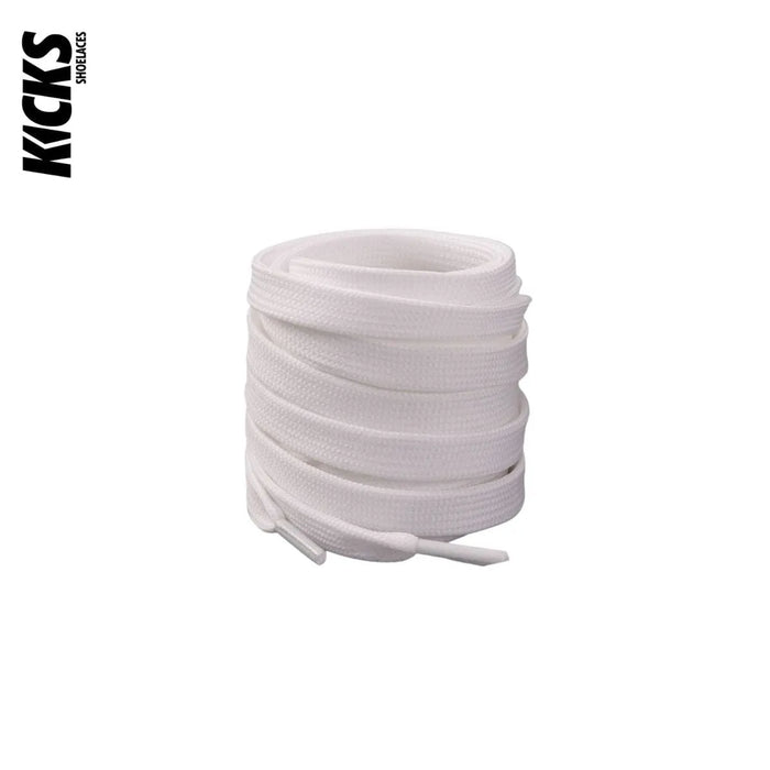White / 100 CM / 39 IN / Flat Shoe Laces | 8mm Wide
