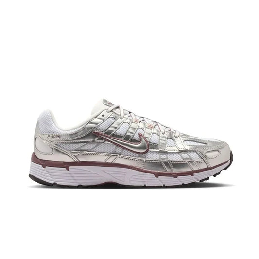 Nike P-6000 Red with white and burgundy replacement laces by Kicks Shoelaces