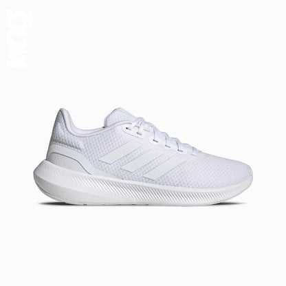 A white running shoe lace with a plastic tip, designed for a snug fit and durability.
