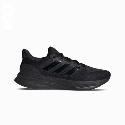 A black Adidas Ultrarun 5 replacement shoe lace on a white background.