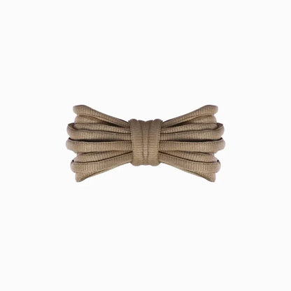 Brown Yeezy 500 Bone White replacement laces, oval laces by Kicks Shoelaces.