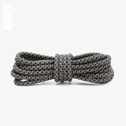 Dark Grey Replacement Reflective Rope Shoe Laces for Yeezy Sneakers by Kicks Shoelaces