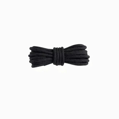 Black replacement rope laces for Yeezy 350 Onyx sneakers by Kicks Shoelaces.