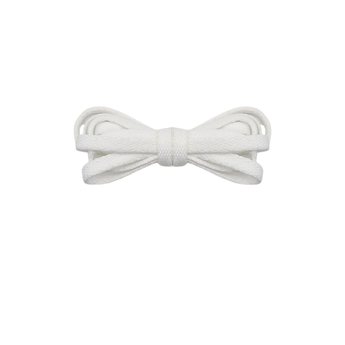 White retro thin flat laces, classic replacement shoe laces for sneakers by Kicks Shoelaces