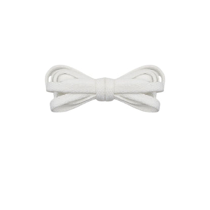 White retro thin flat laces, classic replacement shoe laces for sneakers by Kicks Shoelaces