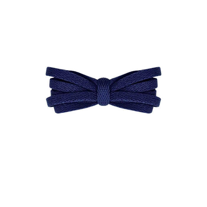 Navy blue retro thin flat laces, classic replacement shoe laces for sneakers by Kicks Shoelaces