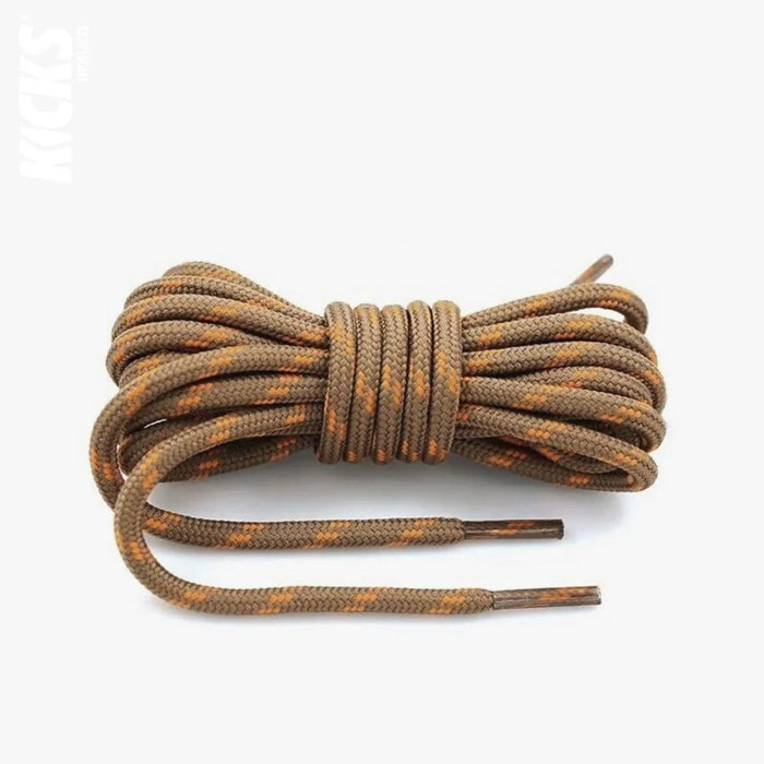 Light Brown and Orange / 100 CM / 39 IN / Round Shoe Laces | 4 mm