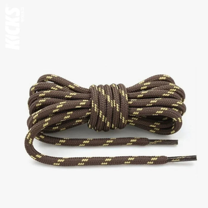 Dark Brown and Yellow / 100 CM / 39 IN / Round Shoe Laces | 4 mm