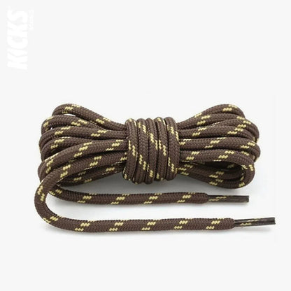 Dark Brown and Yellow / 100 CM / 39 IN / Round Shoe Laces | 4 mm