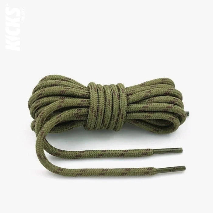 Army Green and Brown / 100 CM / 39 IN / Round Shoe Laces | 4 mm