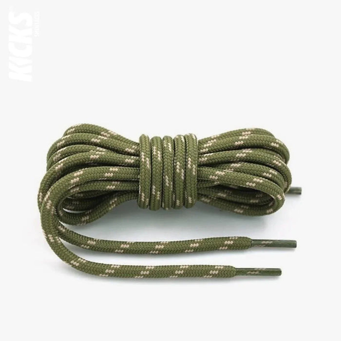 Army Green and Khaki / 100 CM / 39 IN / Round Shoe Laces | 4 mm