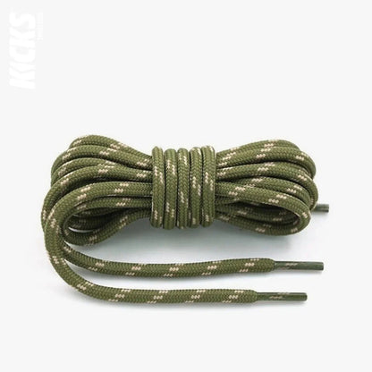 Army Green and Khaki / 100 CM / 39 IN / Round Shoe Laces | 4 mm