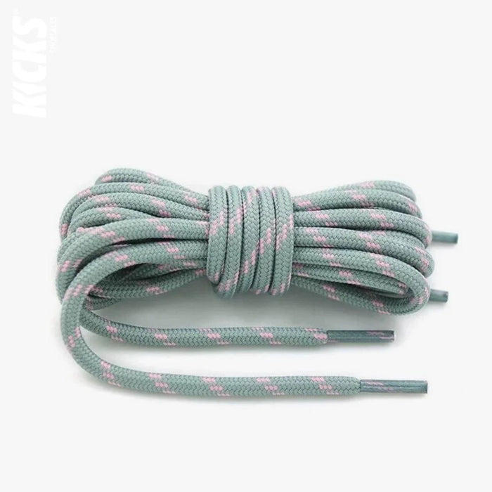 Light Grey and Pink / 100 CM / 39 IN / Round Shoe Laces | 4 mm