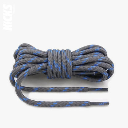 Dark Grey and Blue / 100 CM / 39 IN / Round Shoe Laces | 4 mm