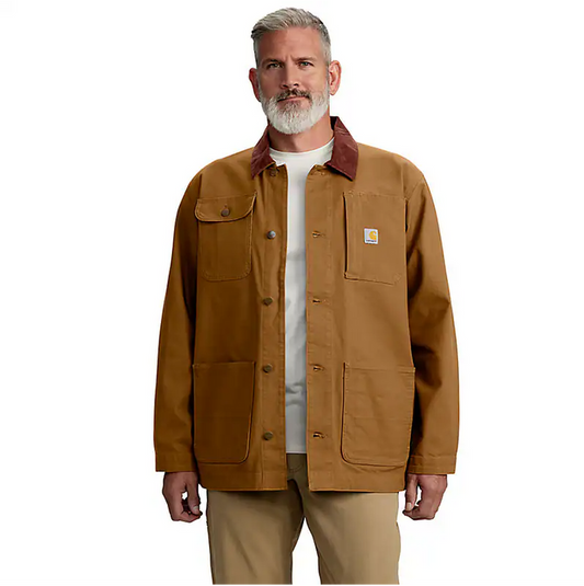 RUGGED FLEX® DUCK LOOSE FIT CHORE COAT-1 WARM RATING - CARHARTT BROWN